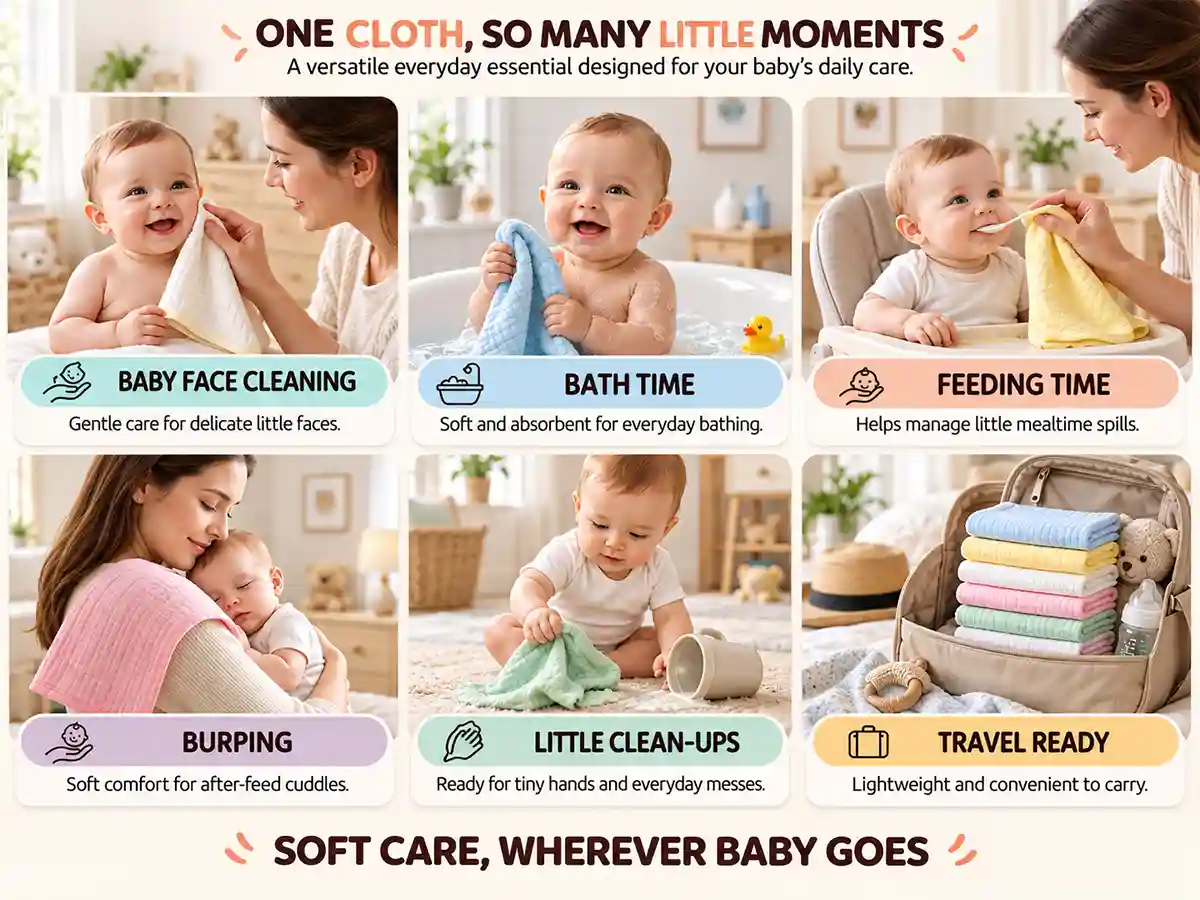 Muslin Cotton Baby Face Towels