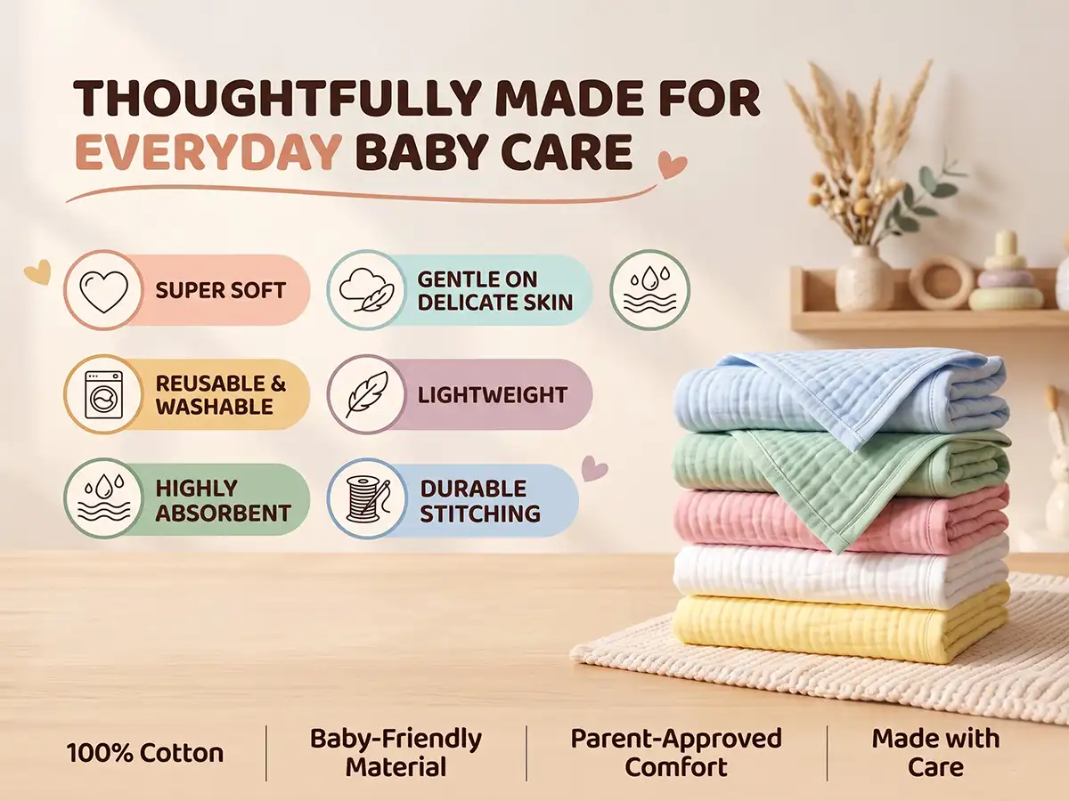 Muslin Cotton Baby Face Towels