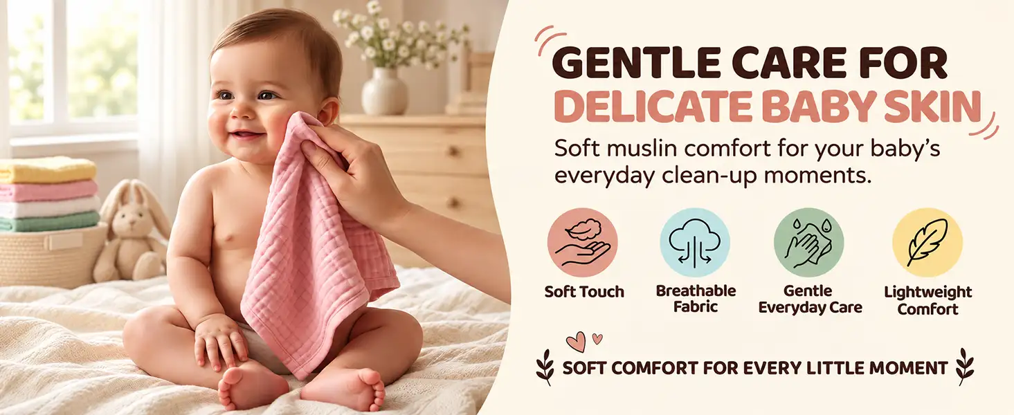 Muslin Cotton Baby Face Towels