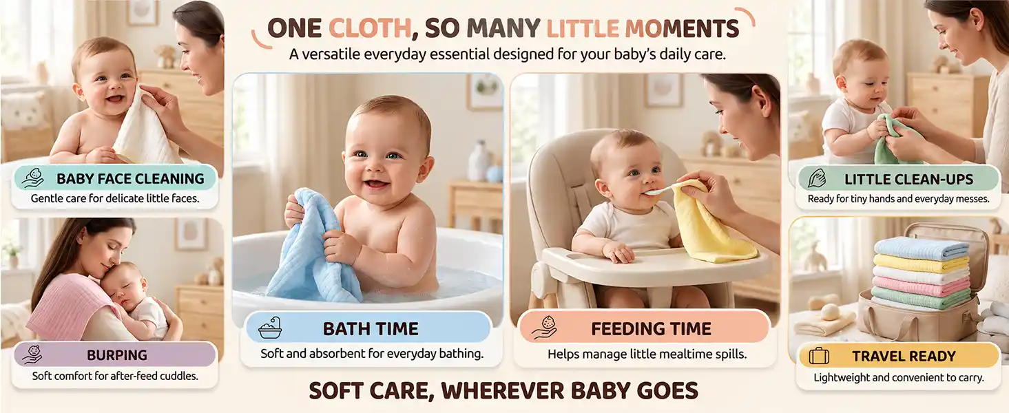 Muslin Cotton Baby Face Towels