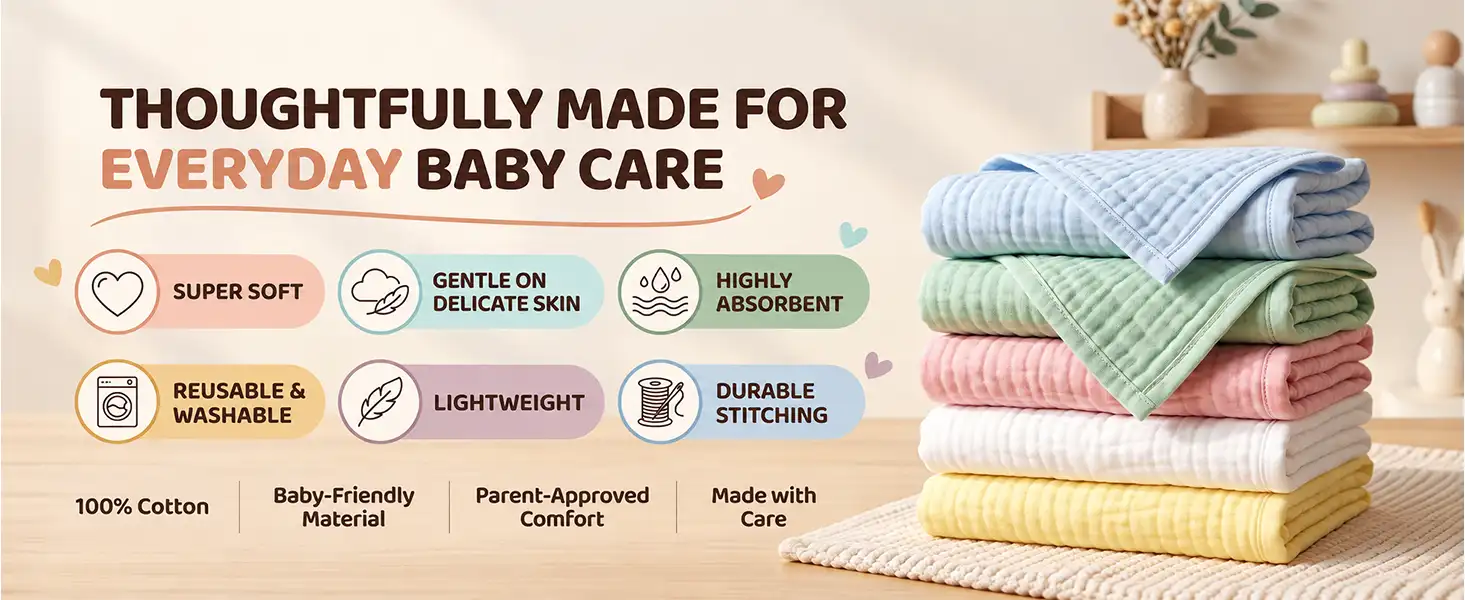 Muslin Cotton Baby Face Towels