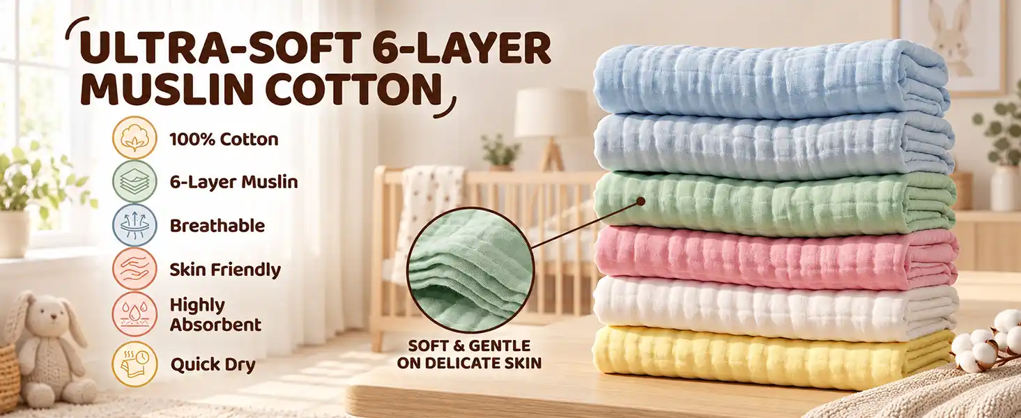 Muslin Cotton Baby Face Towels