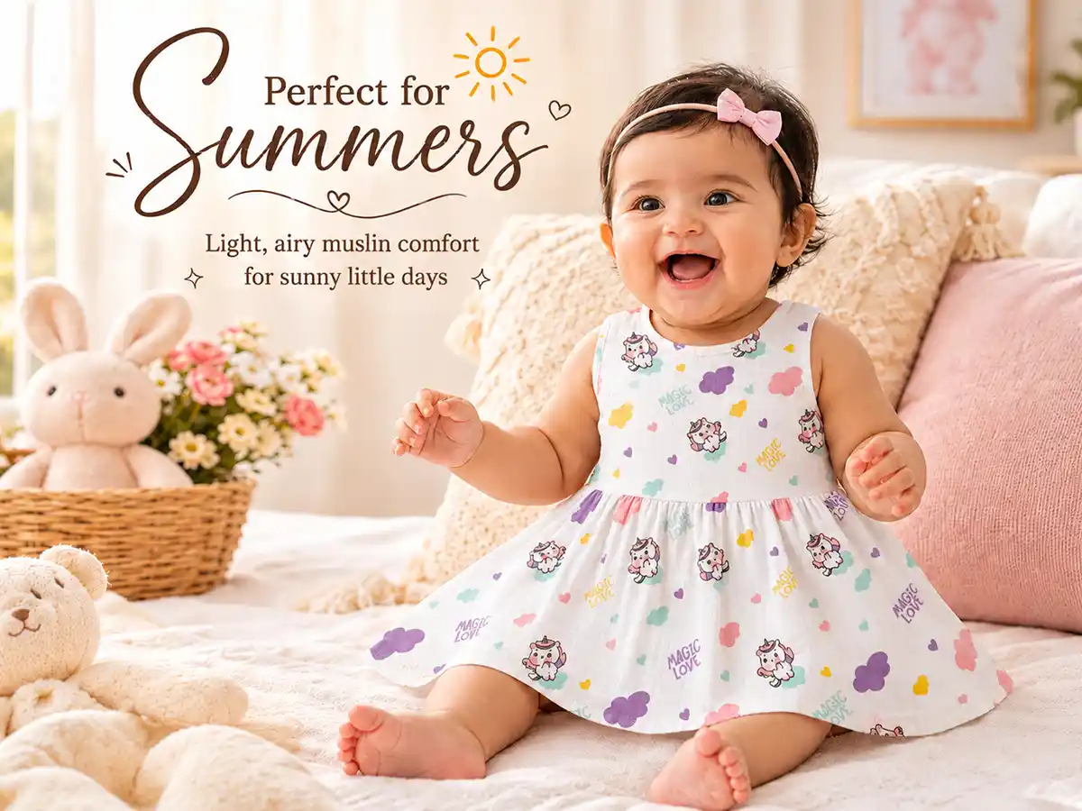 Baby Girls Cotton Muslin Frock