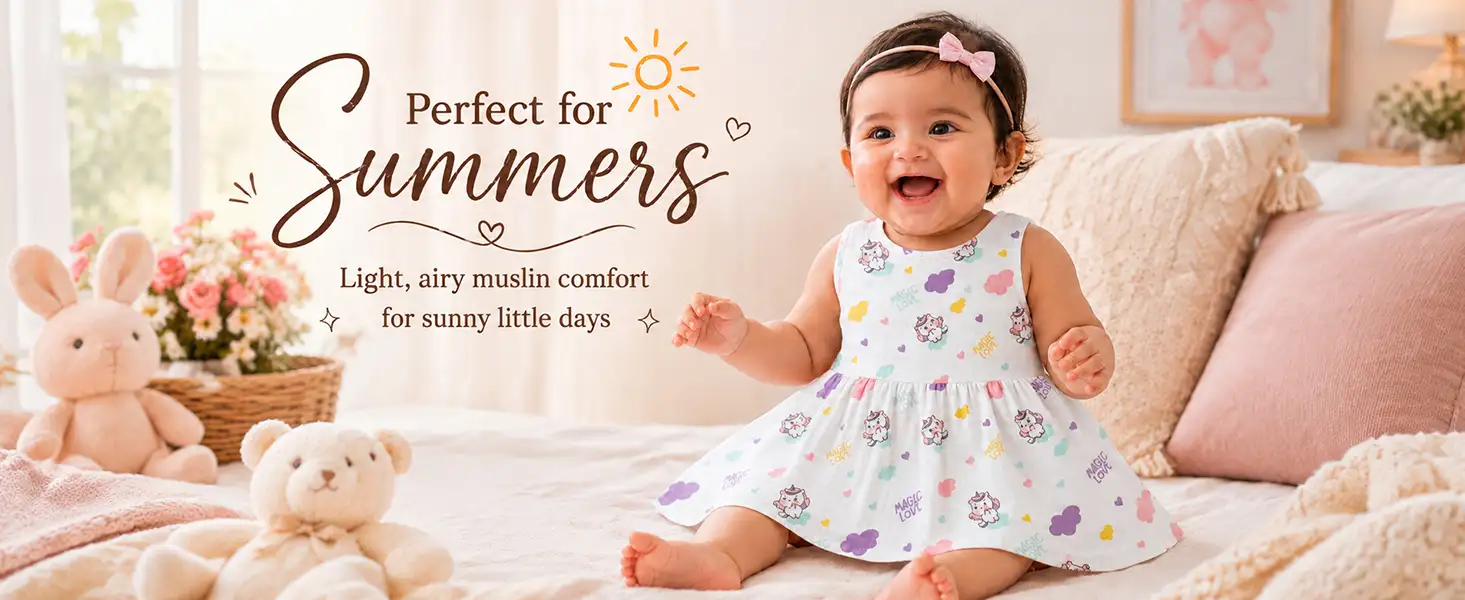 Baby Girls Cotton Muslin Frock