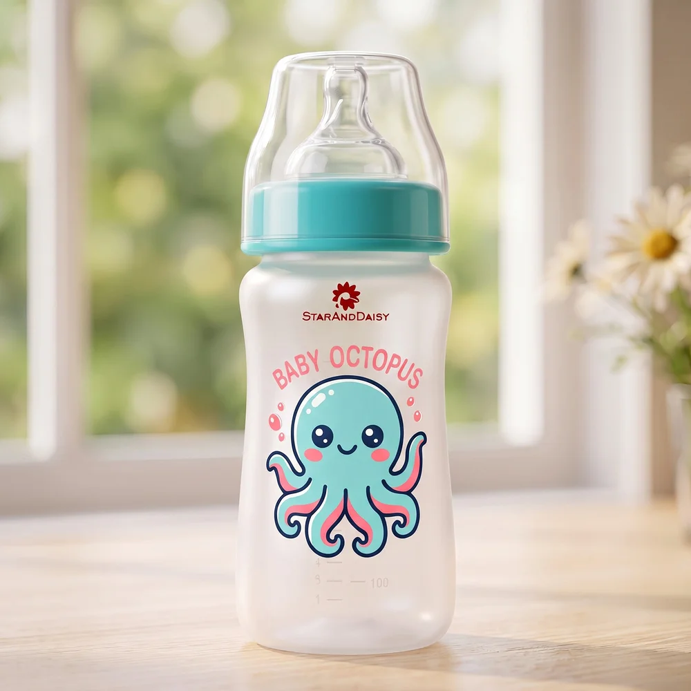 Plastic Feeding Bottle Wide Neck 250ml copyGreen