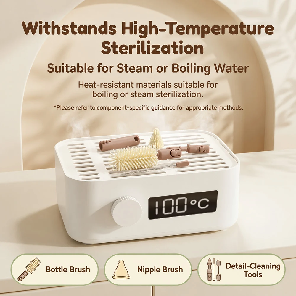 Portable bottle cleaning brush
