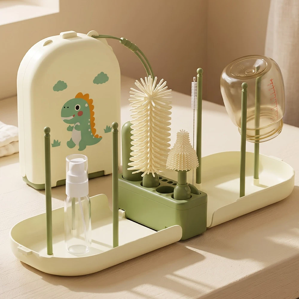 Portable bottle cleaning brush