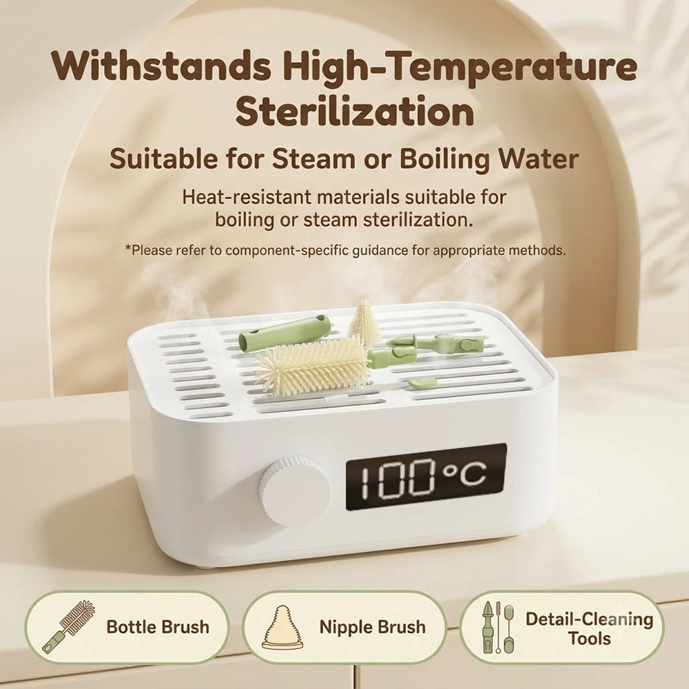 Portable bottle cleaning brush