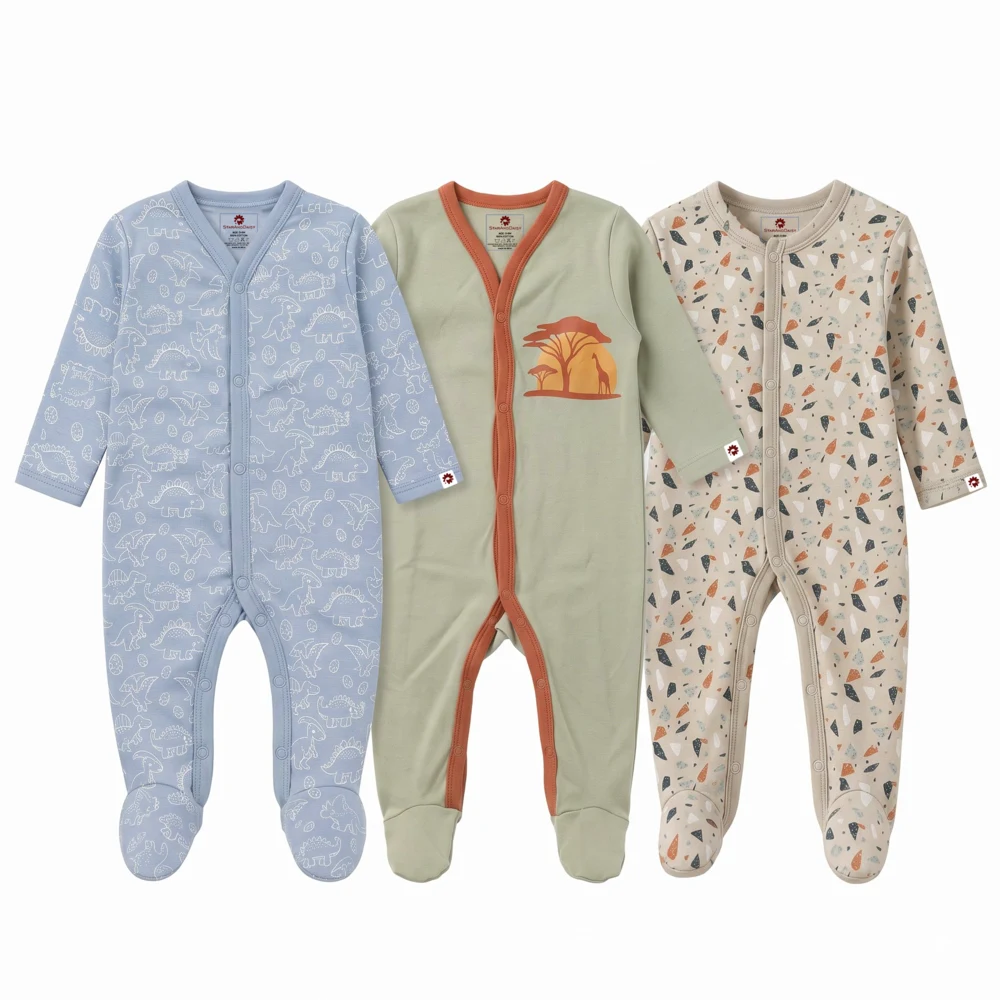 StarAndDaisy Baby Cotton Full Sleeves Romper Set of 3 for Newborn, Soft Cotton Romper Bodysuit- Pack of 3
