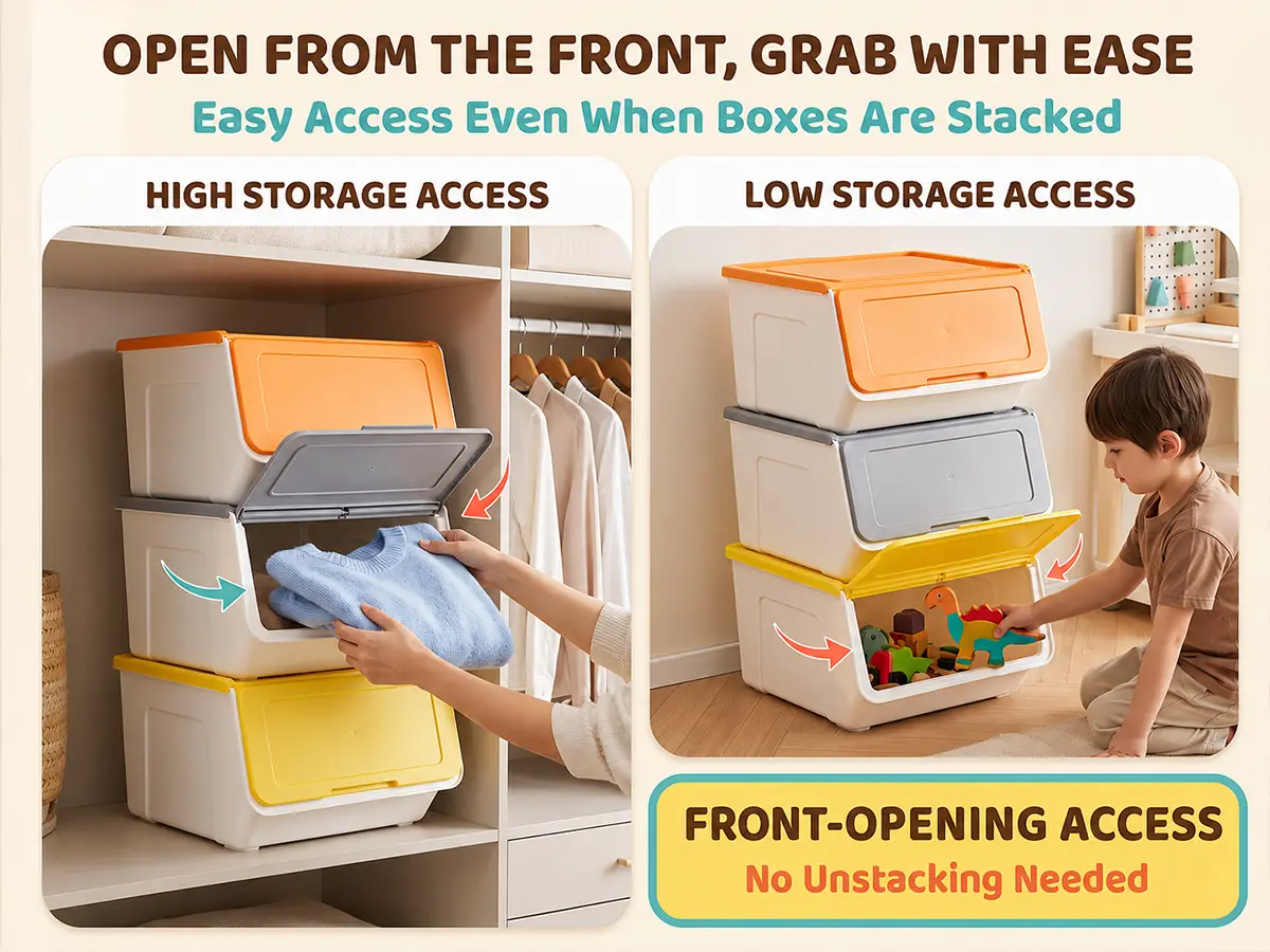 CozyCube 42L Stackable Storage Boxes
