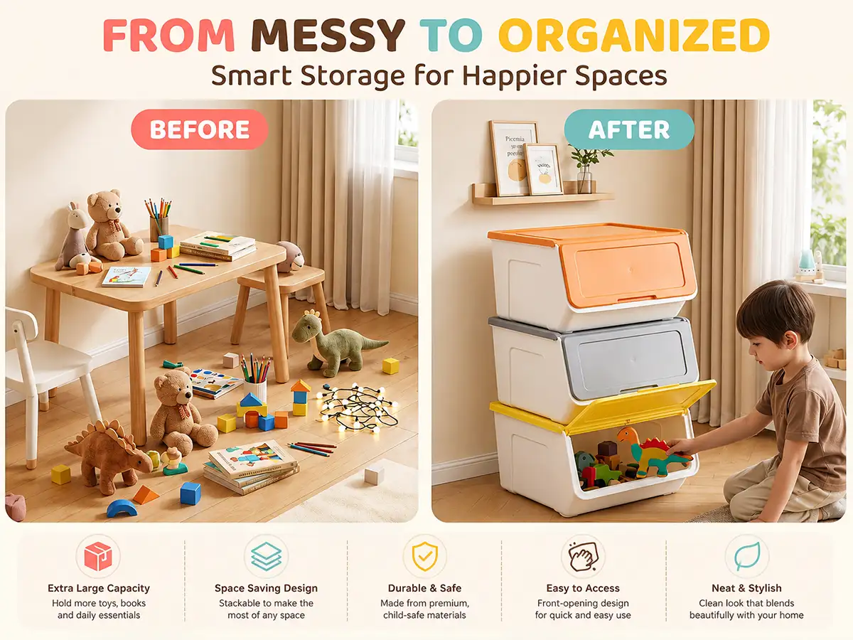 CozyCube 42L Stackable Storage Boxes