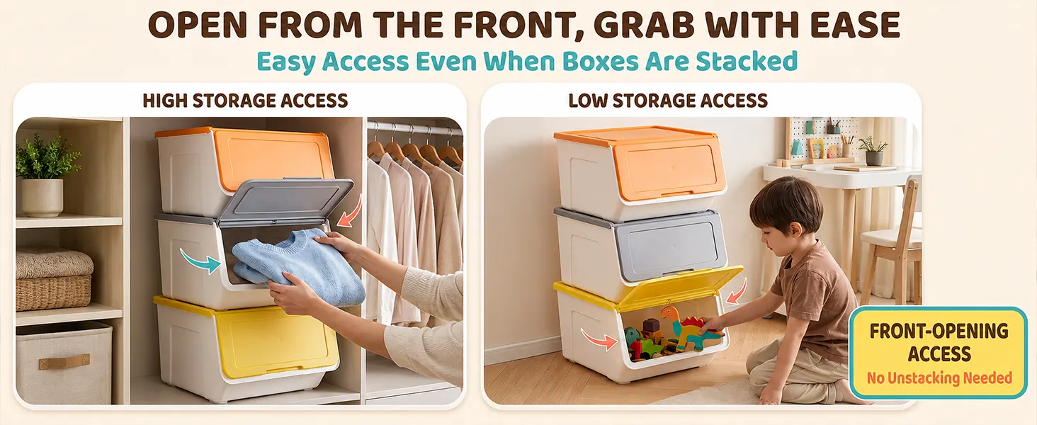 CozyCube 42L Stackable Storage Boxes
