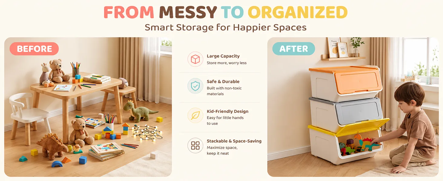 CozyCube 42L Stackable Storage Boxes