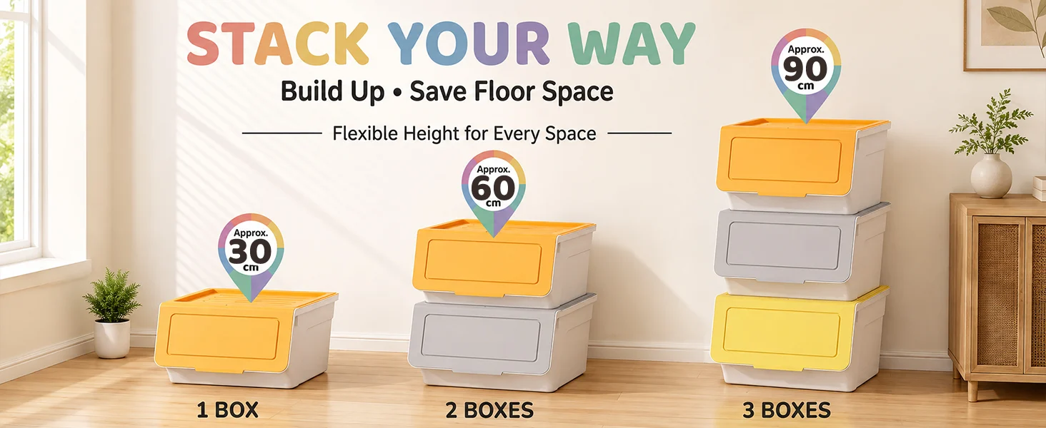 CozyCube 42L Stackable Storage Boxes