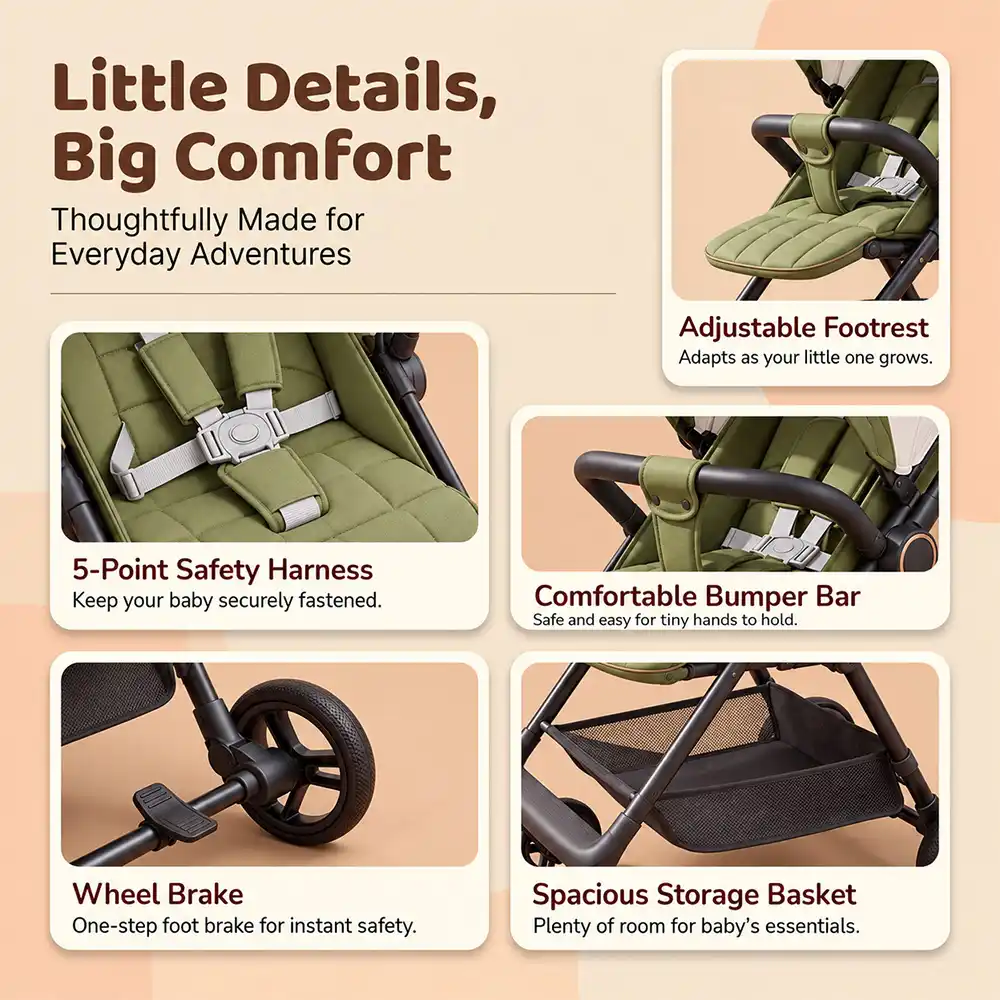 Urban Moon Stroller Steel Green