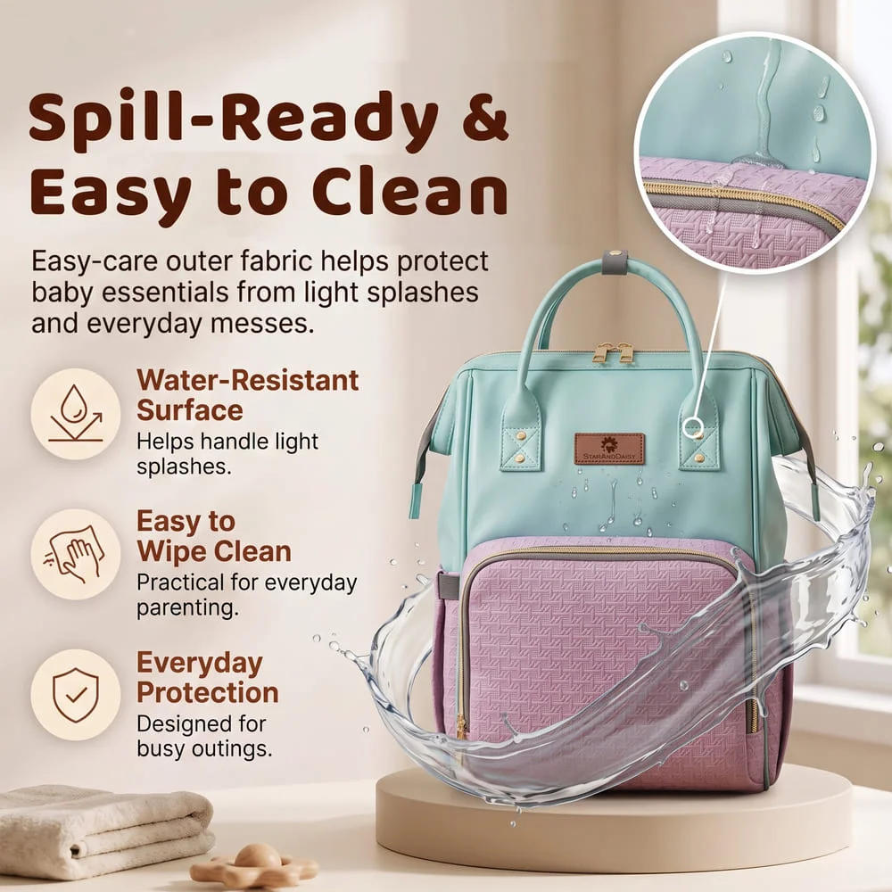 Velora Diaper bag blue pink