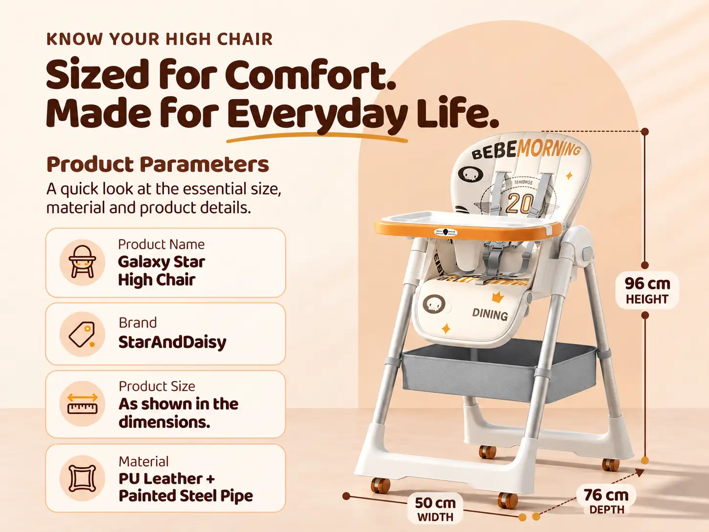 Galaxy Star Baby High Chair