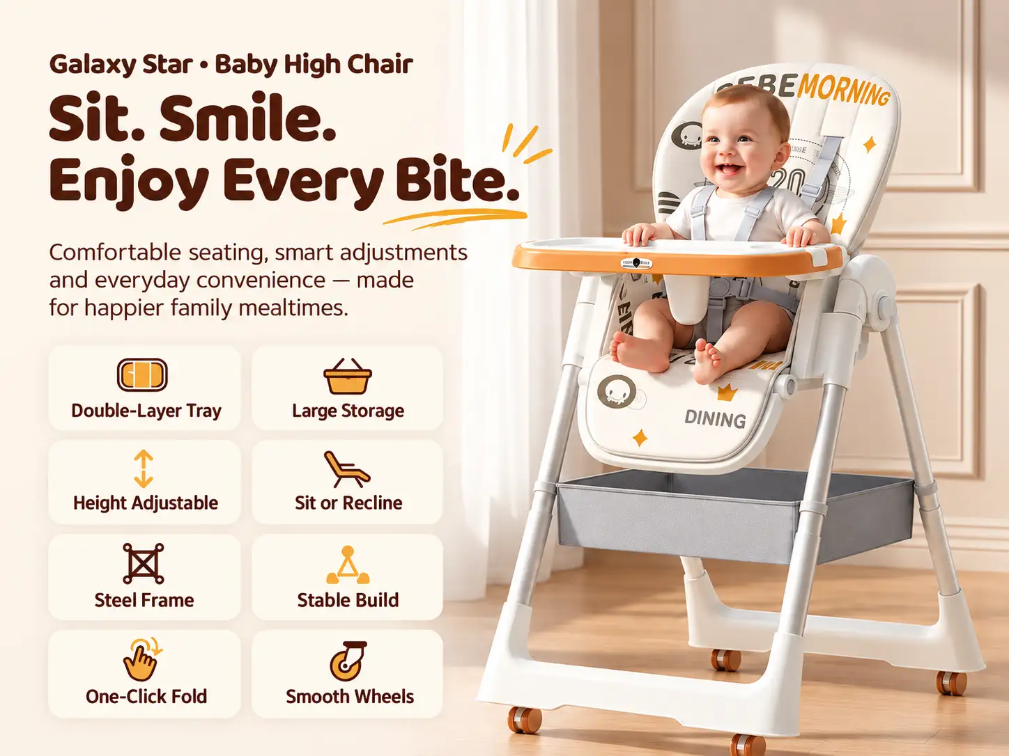 Galaxy Star Baby High Chair
