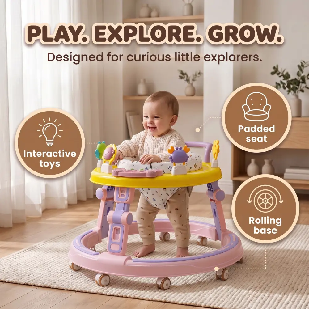 smart step 360 walker pink